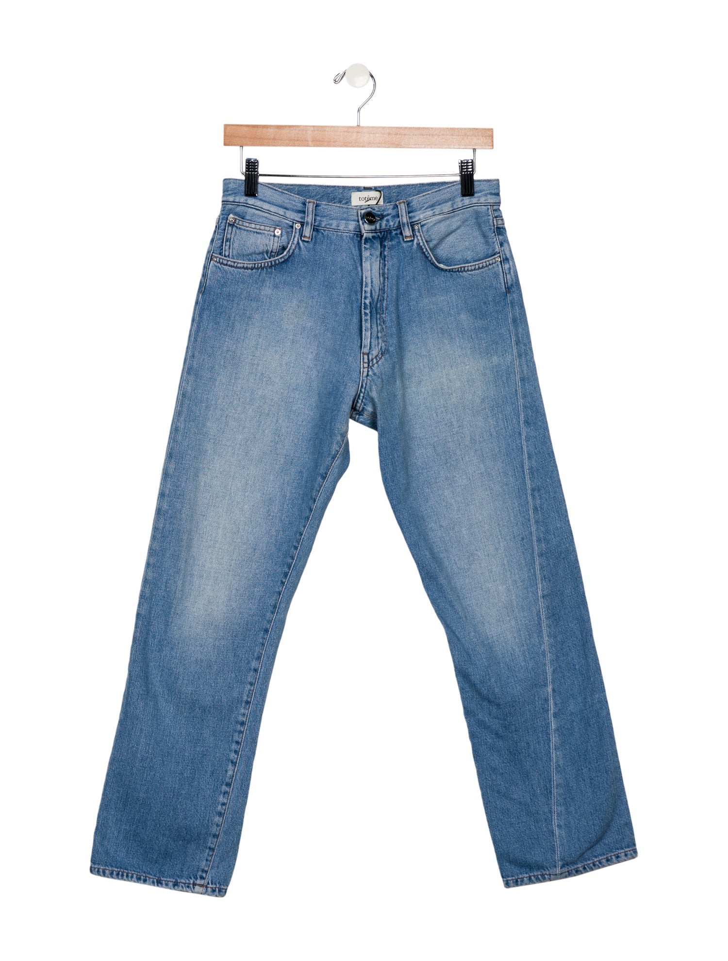 TOTEME MidRise Straight Leg Jeans Blue, 10.5" Rise Jeans, Clothing