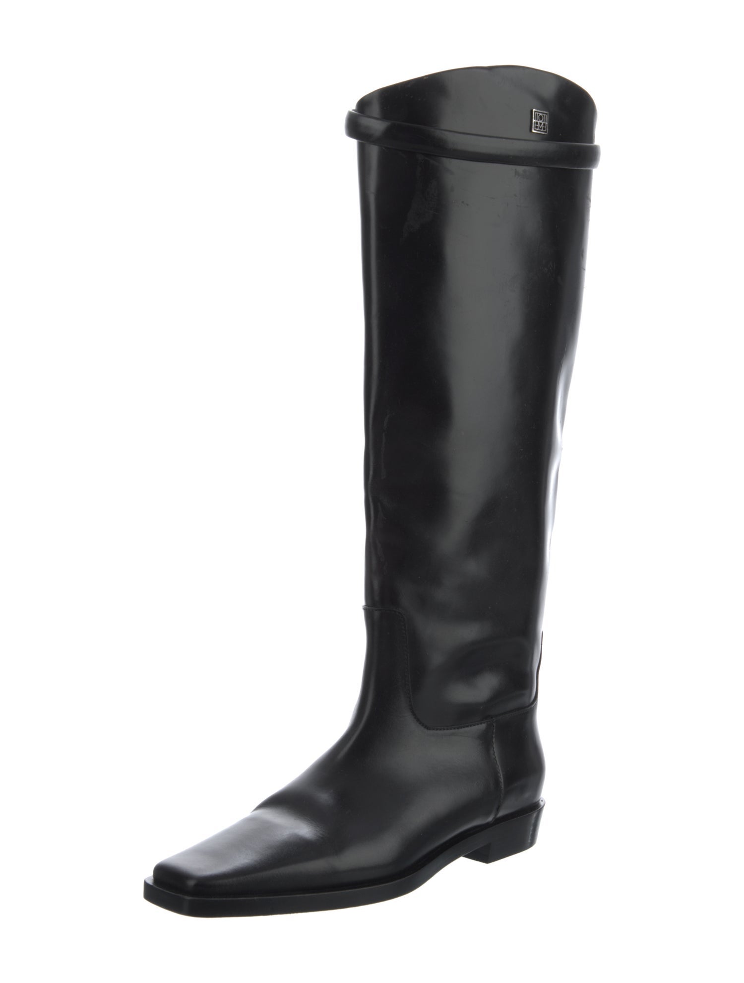 TOTEME Leather Leather Trim Embellishment Riding Boots