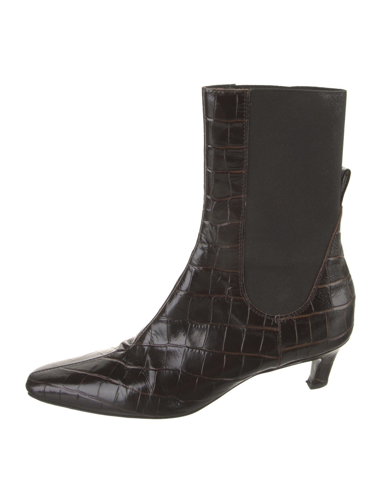 TOTEME Leather Animal Print Chelsea Boots