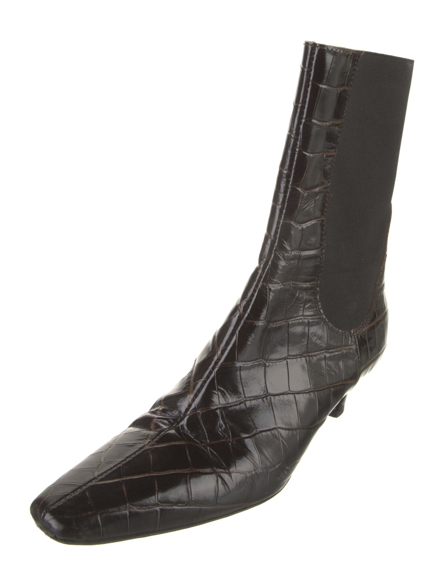 TOTEME Leather Animal Print Chelsea Boots