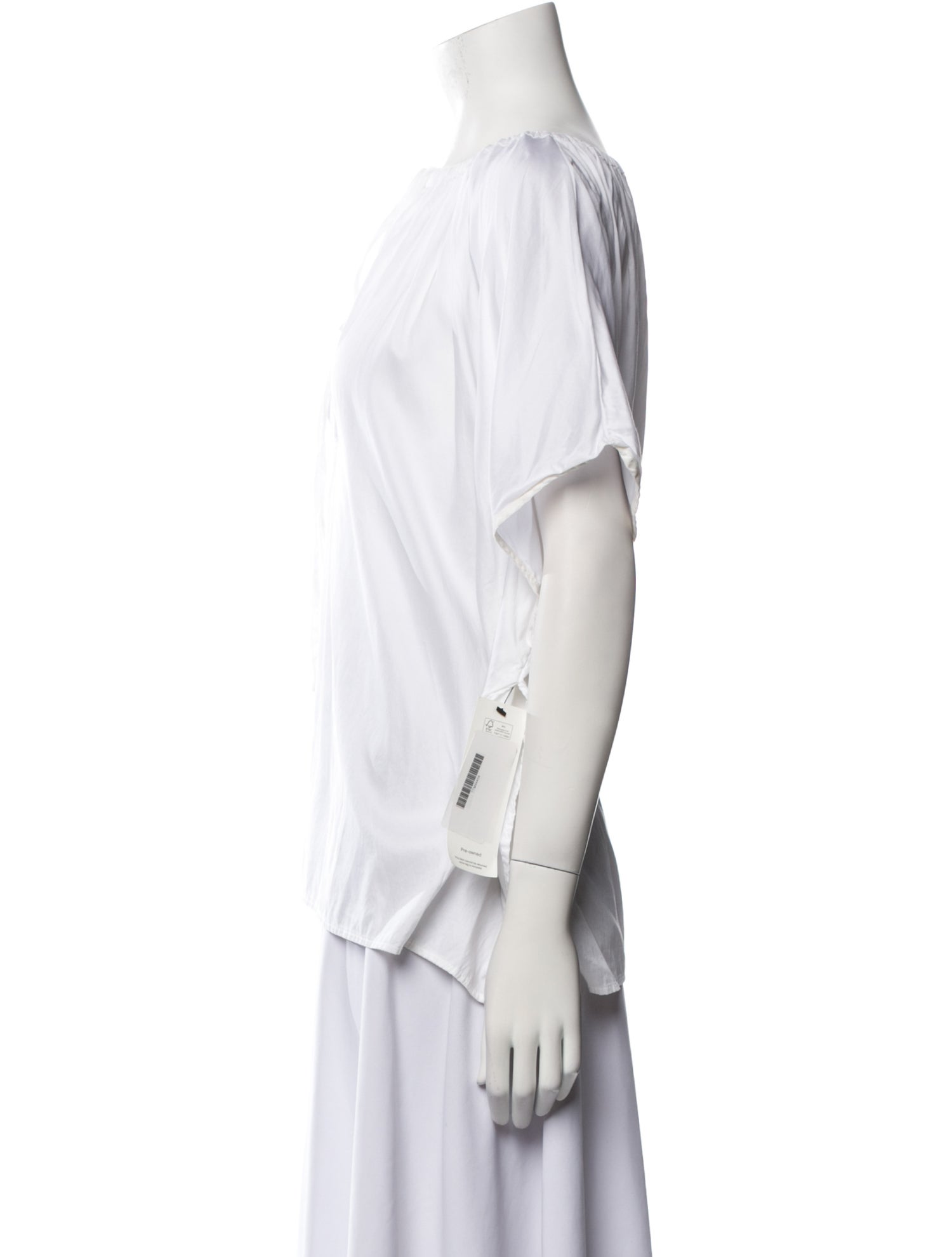 TOTEME Bateau Neckline Short Sleeve Blouse