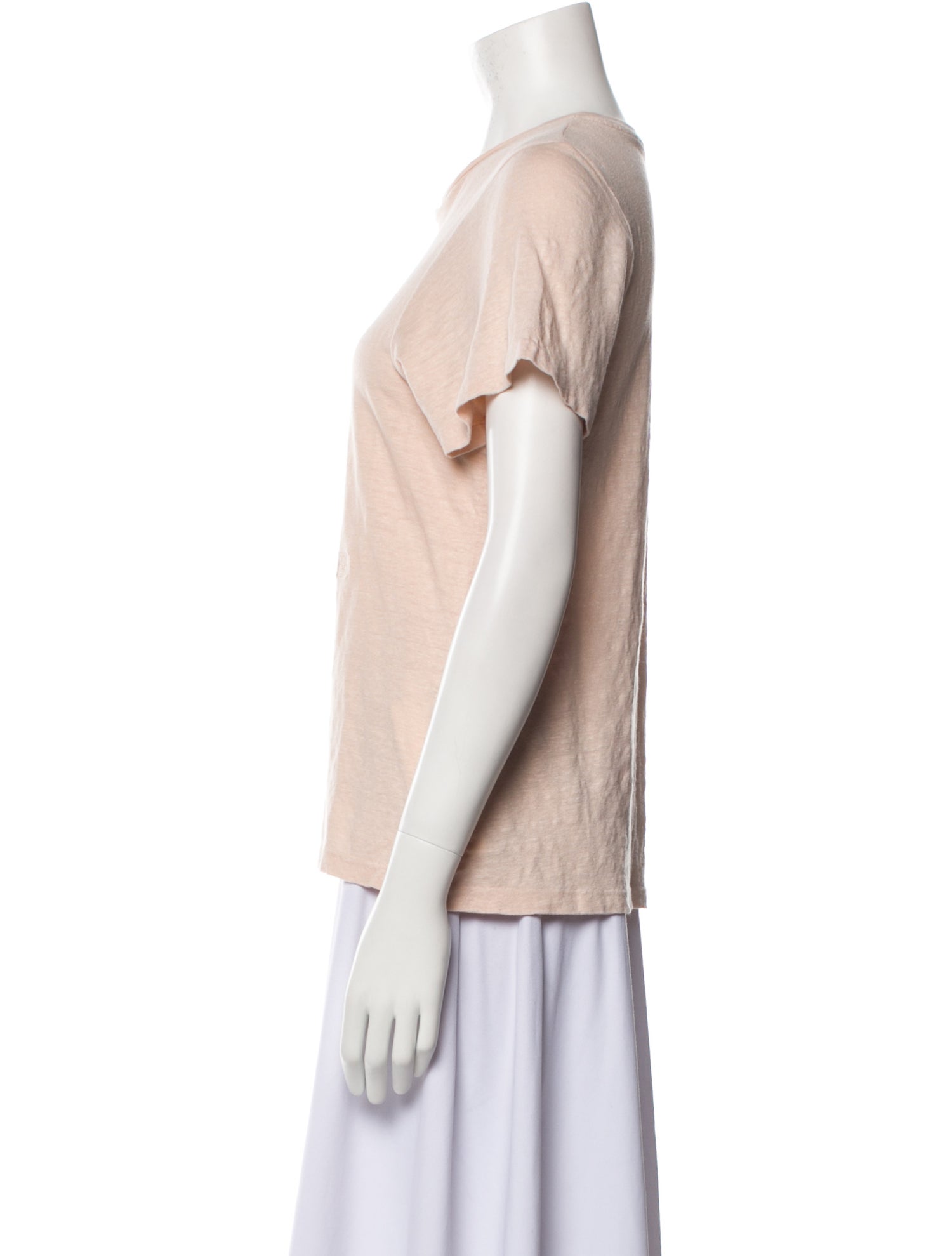 TOTEME Linen Scoop Neck T-Shirt