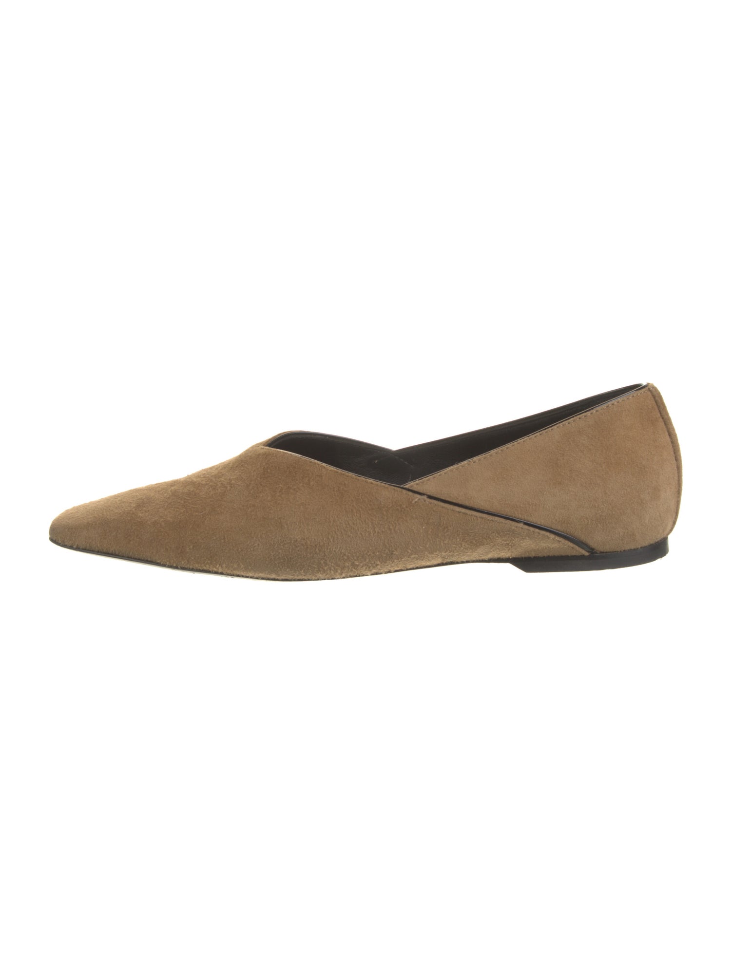 TOTEME Suede Leather Trim Embellishment Flats