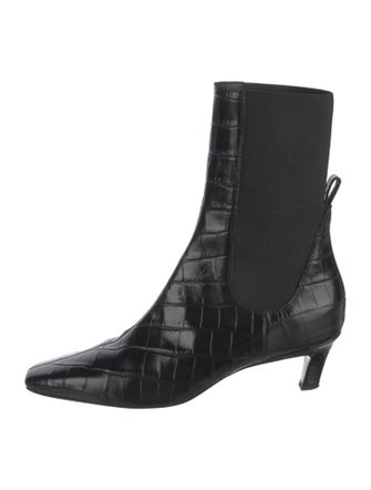 TOTEME Leather Animal Print Chelsea Boots