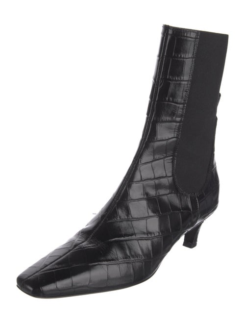 TOTEME Leather Animal Print Chelsea Boots