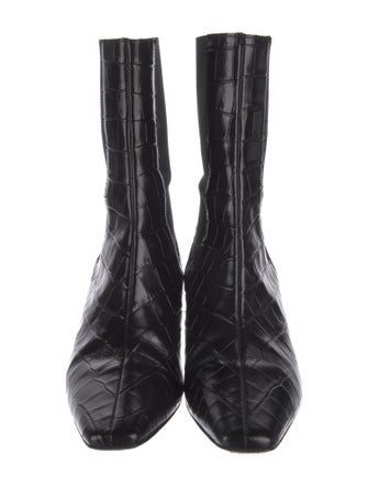 TOTEME Leather Animal Print Chelsea Boots