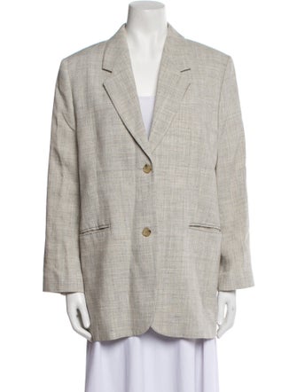 TOTEME Virgin Wool Plaid Print Blazer