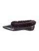 TOTEME Leather Faux Fur Trim Flats