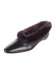 TOTEME Leather Faux Fur Trim Flats
