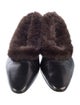 TOTEME Leather Faux Fur Trim Flats