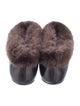 TOTEME Leather Faux Fur Trim Flats