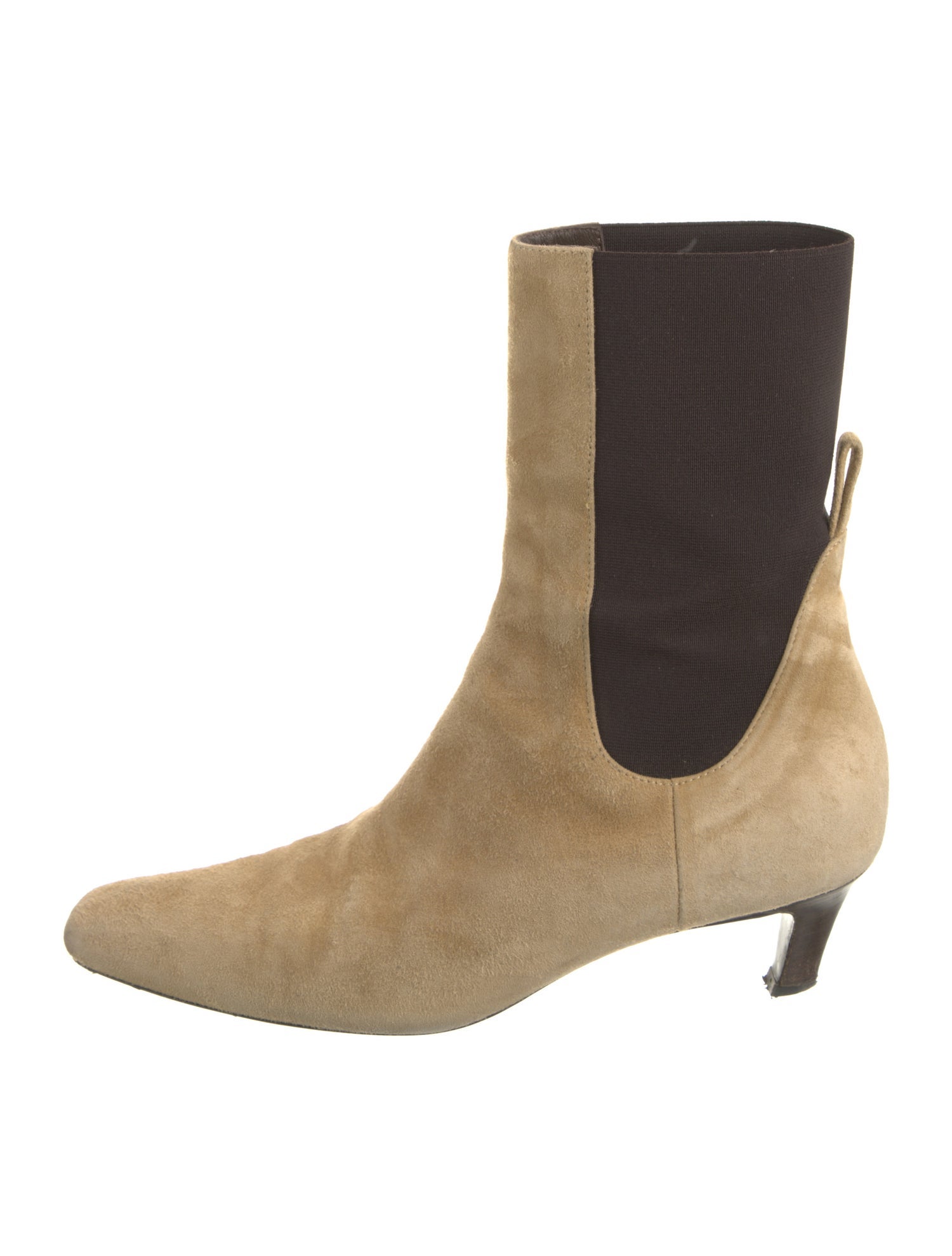 TOTEME Suede Colorblock Pattern Boots