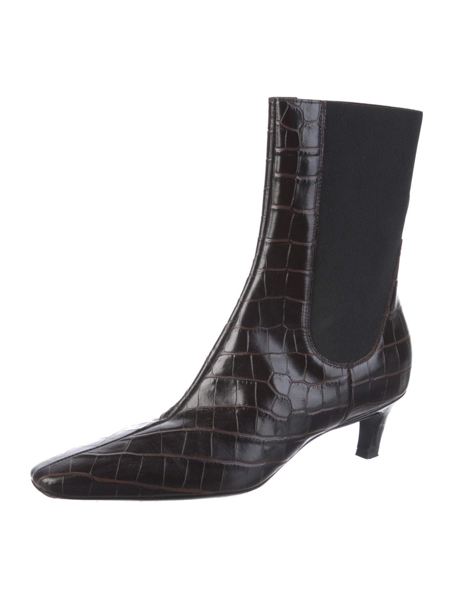 TOTEME Leather Animal Print Chelsea Boots