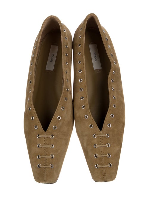 TOTEME Suede Whipstitch Trim Ballet Flats