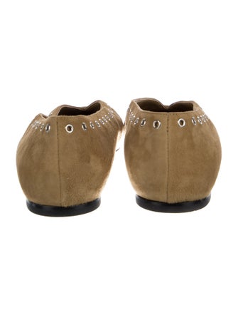 TOTEME Suede Whipstitch Trim Ballet Flats