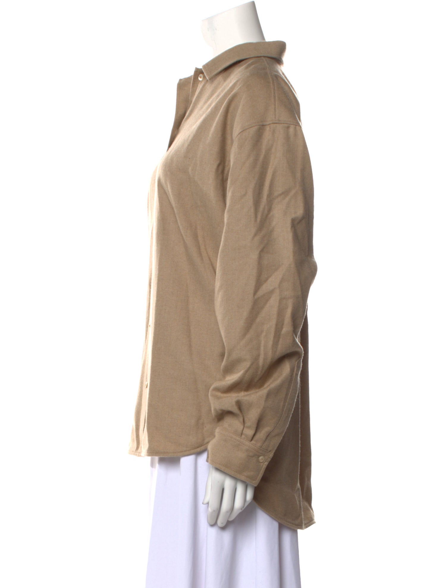 TOTEME Wool Long Sleeve Button-Up Top