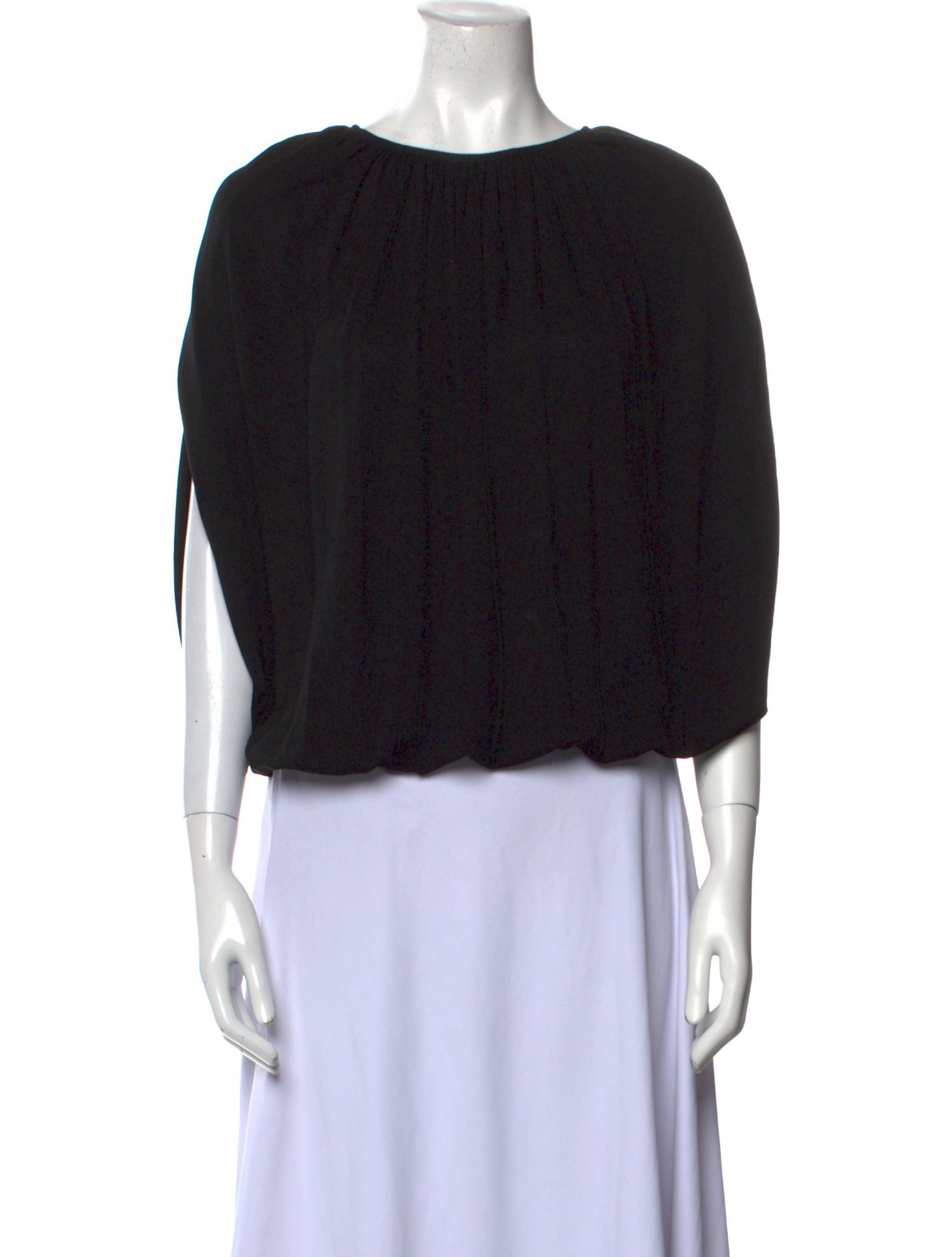 TOTEME Bateau Neckline Three-Quarter Sleeve Crop Top