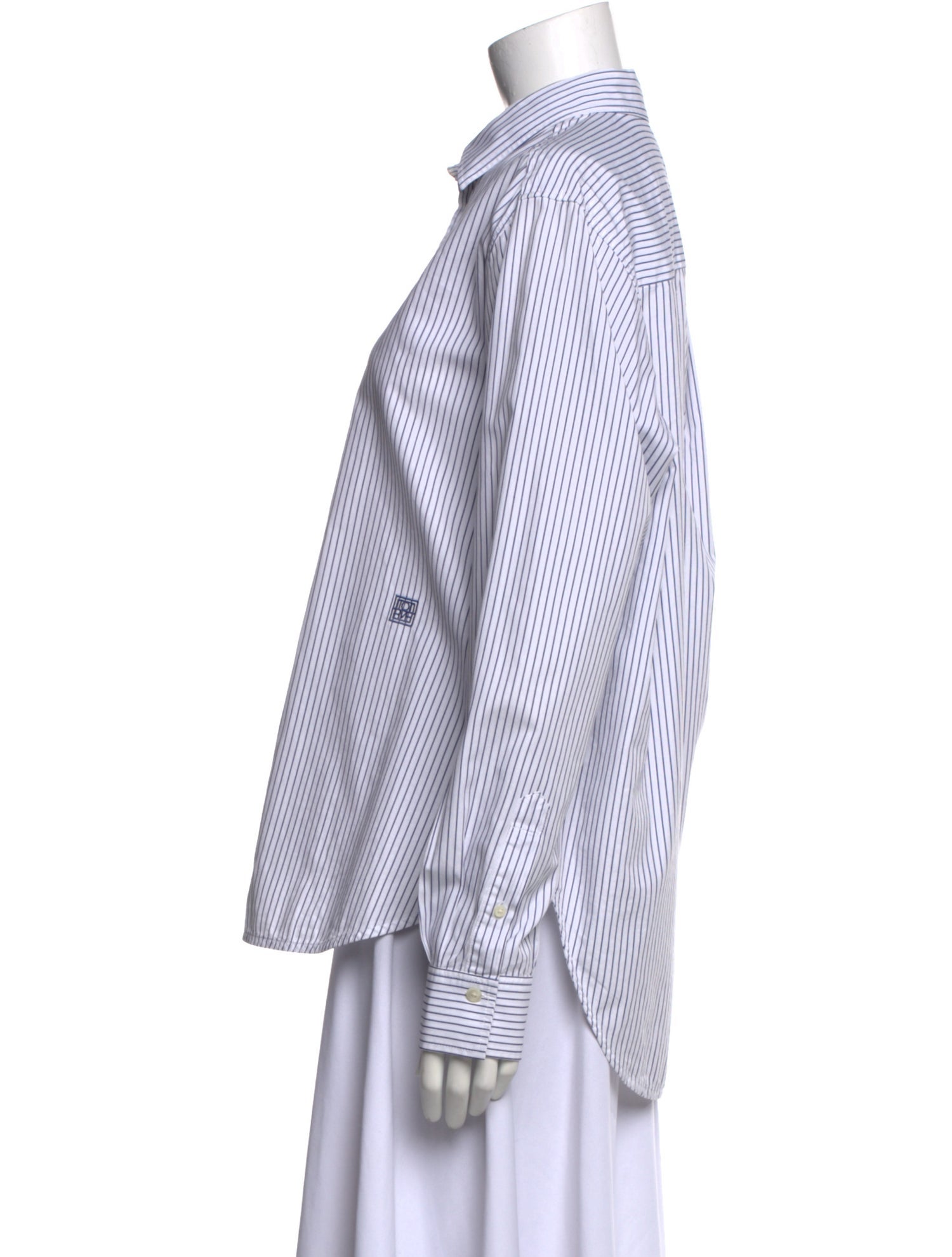 TOTEME Striped Long Sleeve Button-Up Top