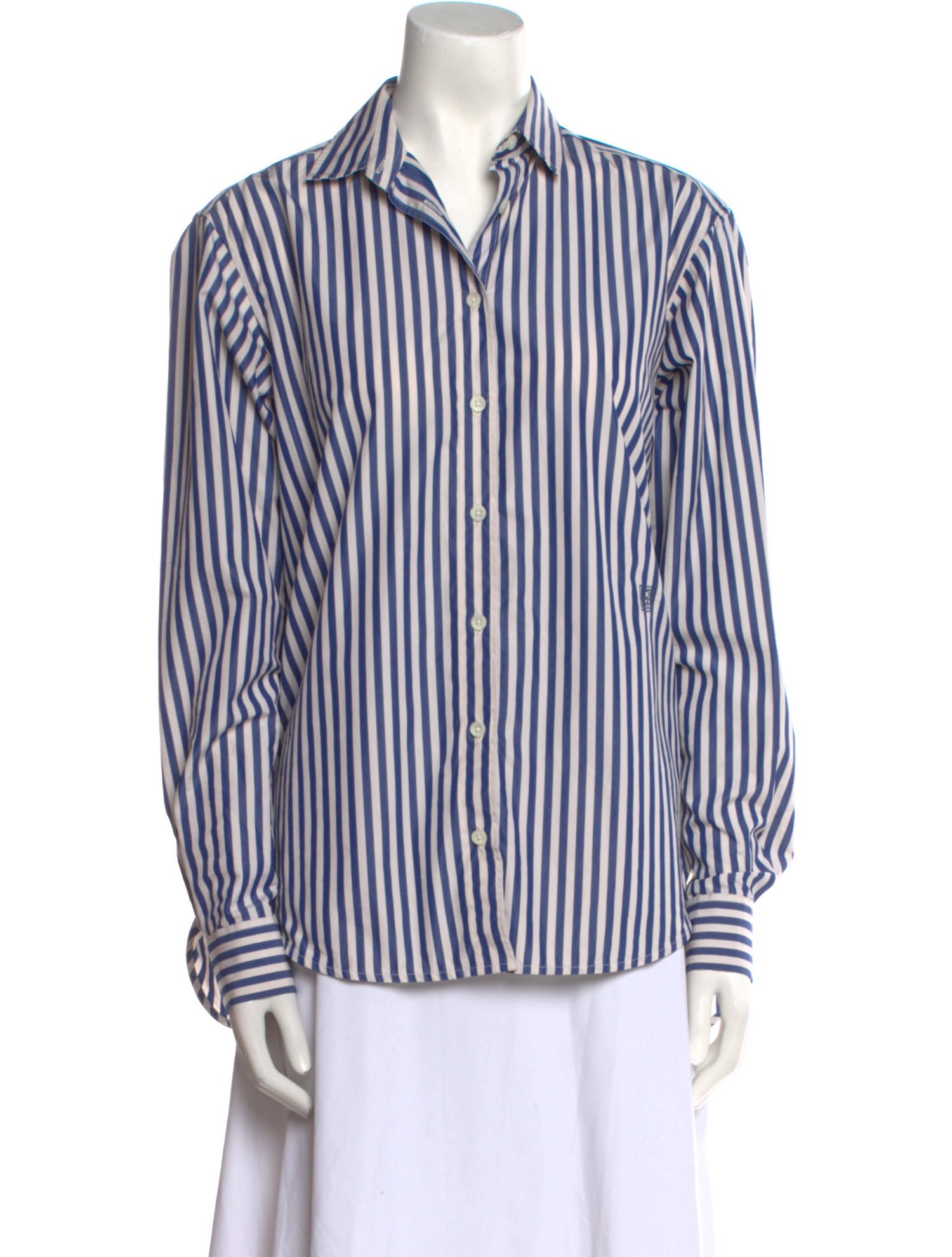 TOTEME Striped Long Sleeve Button-Up Top