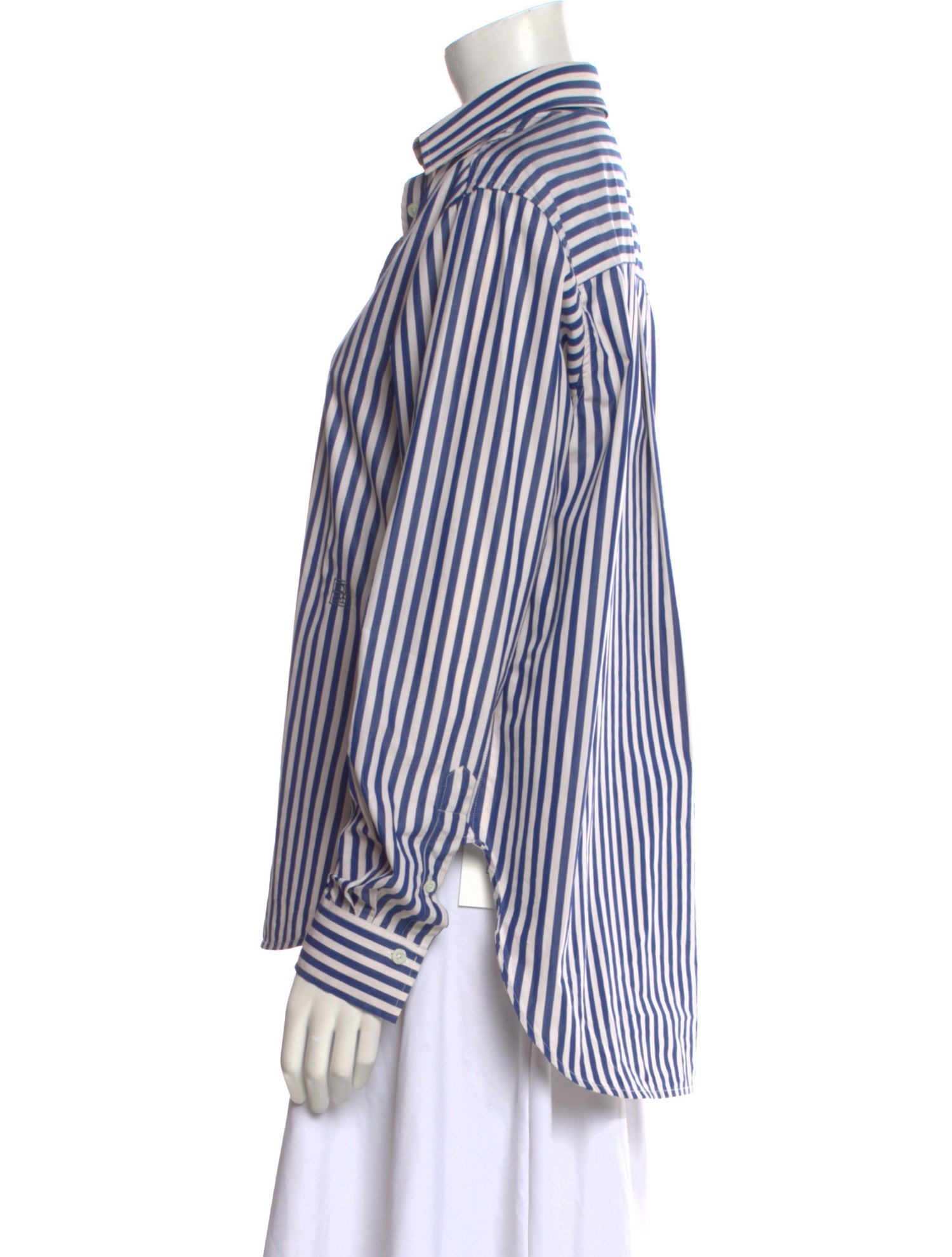 TOTEME Striped Long Sleeve Button-Up Top