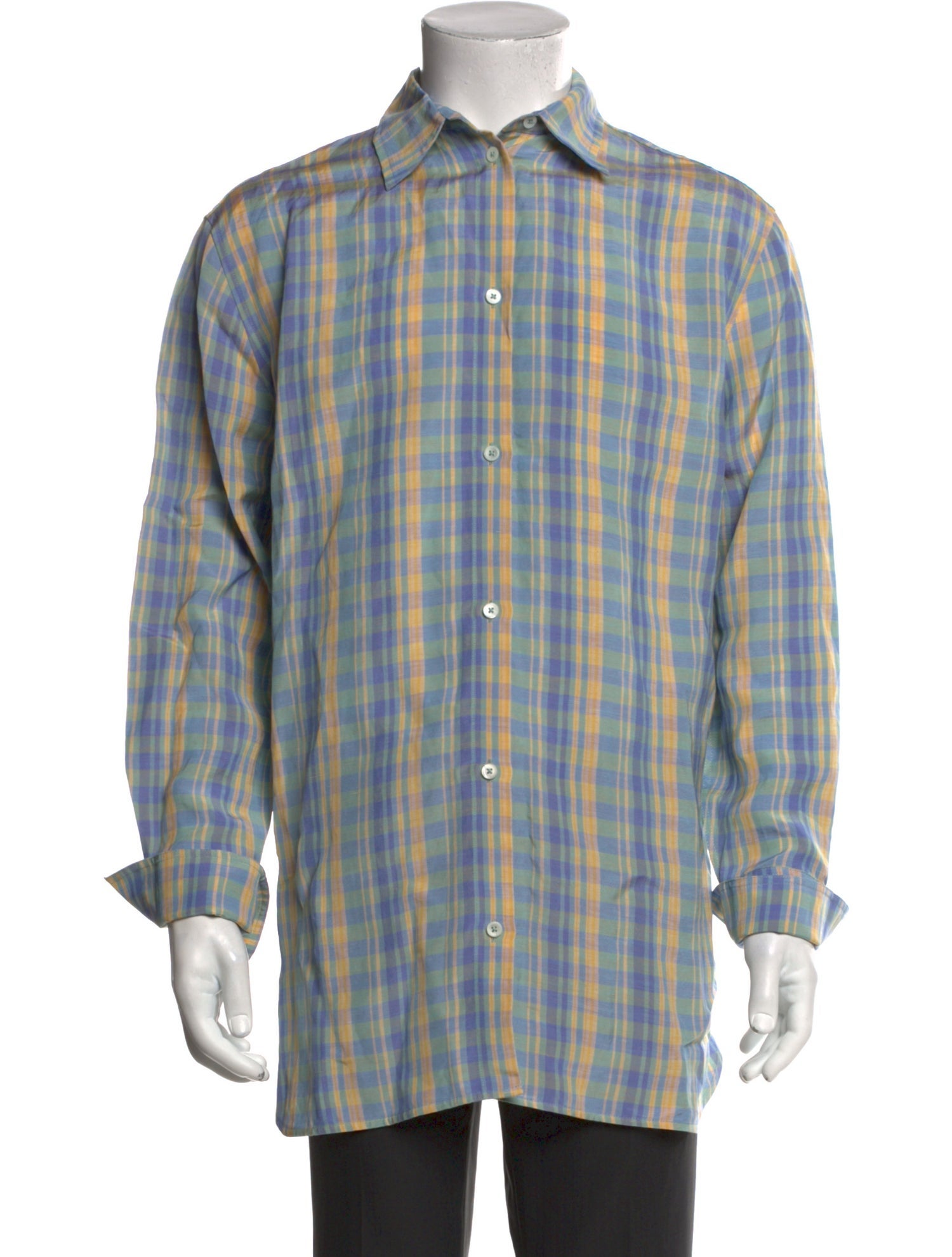 TOTEME Plaid Print Long Sleeve Dress Shirt