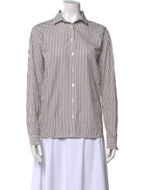 TOTEME Striped Long Sleeve Button-Up Top