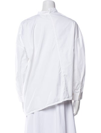 TOTEME V-Neck Long Sleeve Button-Up Top