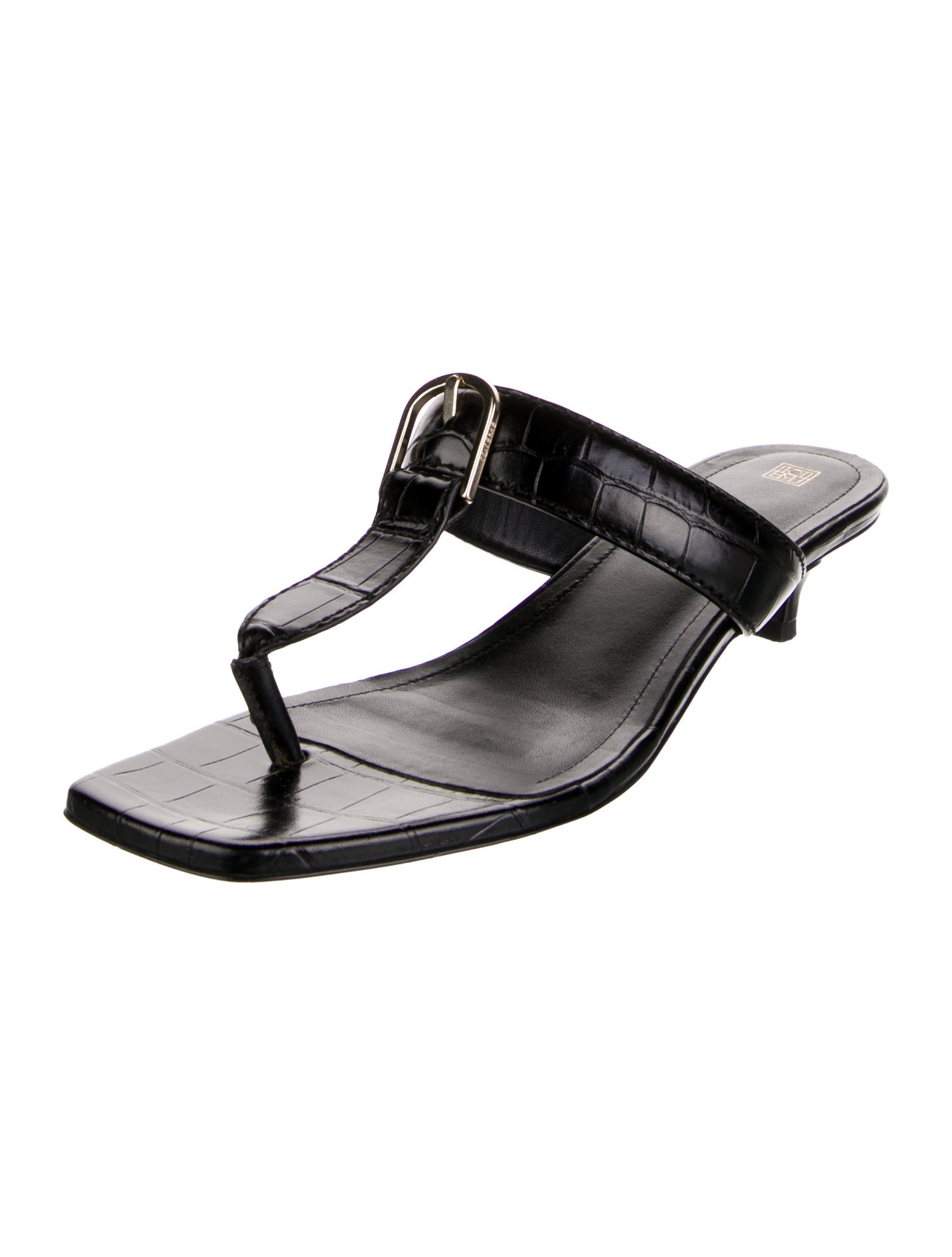 TOTEME Leather T-Strap Sandals
