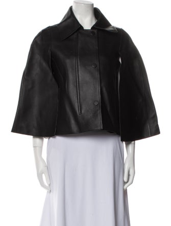 TOTEME Double Leather Cape Leather Jacket