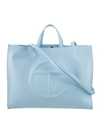 Telfar Vegan Leather Large Pool Blue Shopping Bag Large