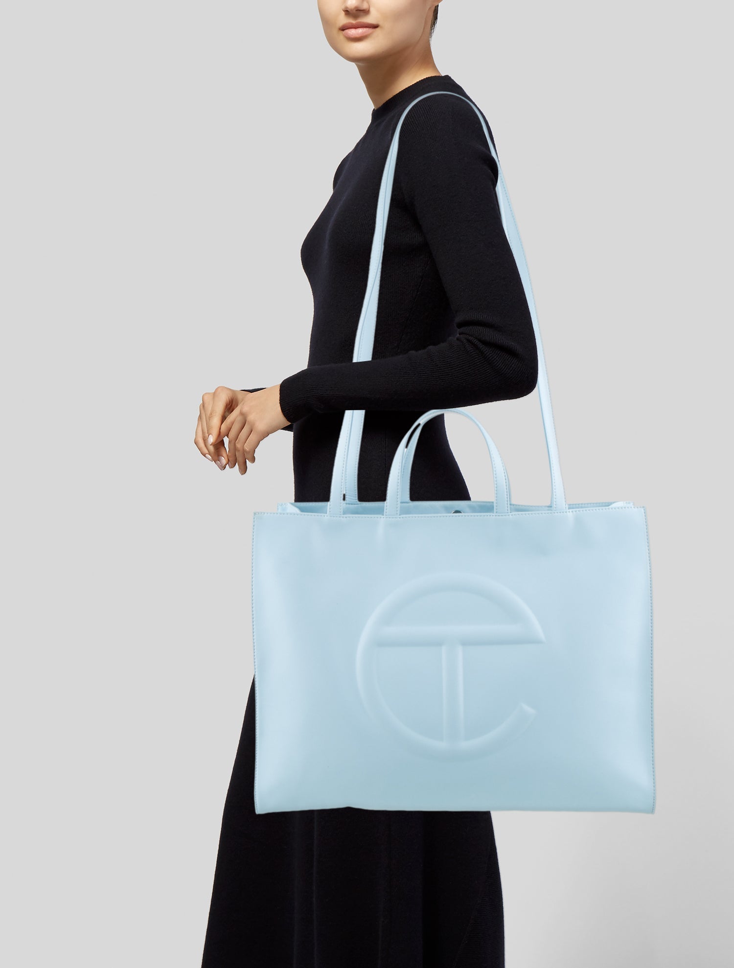 Telfar Vegan Leather Large Pool Blue Shopping Bag Large