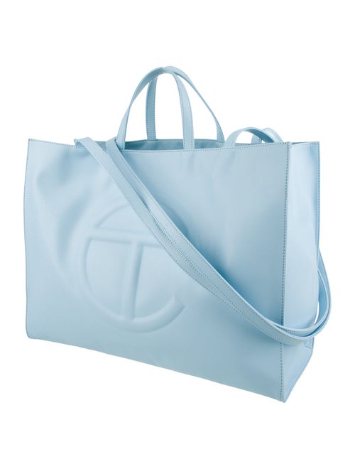 Telfar Vegan Leather Large Pool Blue Shopping Bag Large