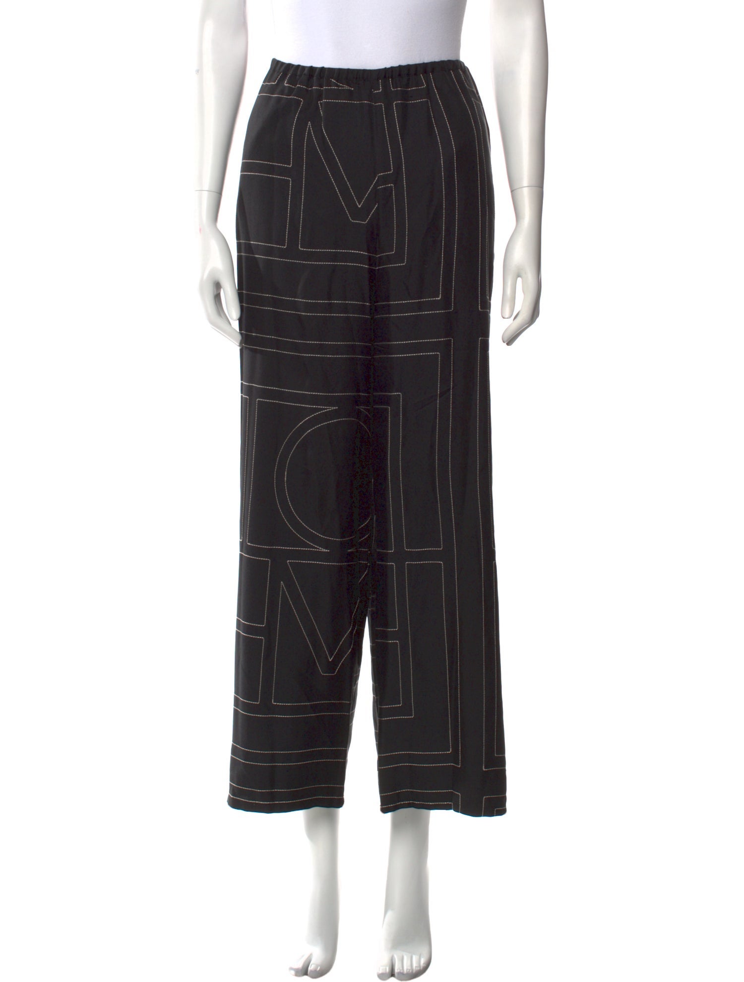 TOTEME Monogram Bottoms Silk Pajamas