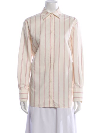 TOTEME Relaxed Stripe Long Sleeve Striped Button-Up Top