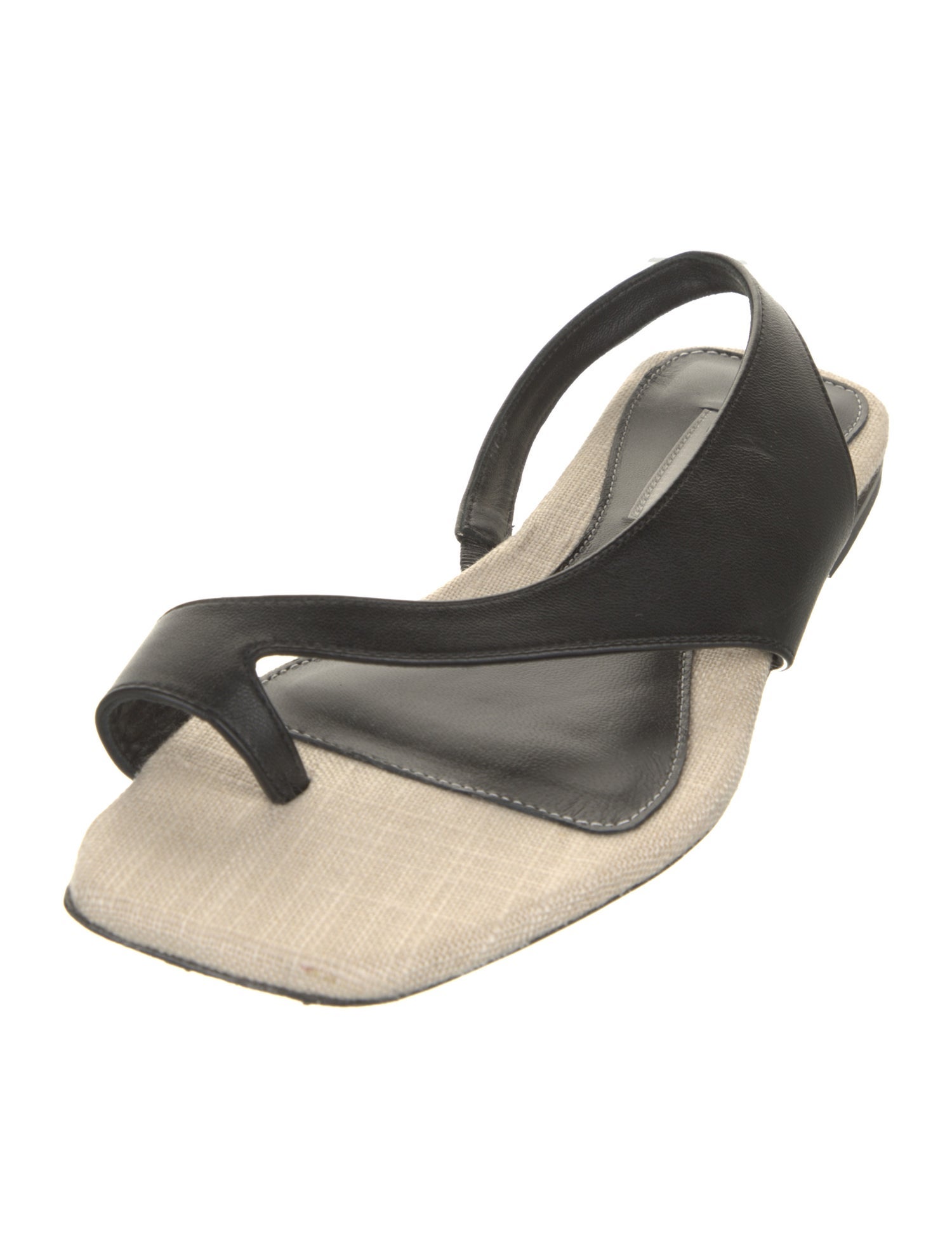 TOTEME Leather Colorblock Pattern Slingback Sandals