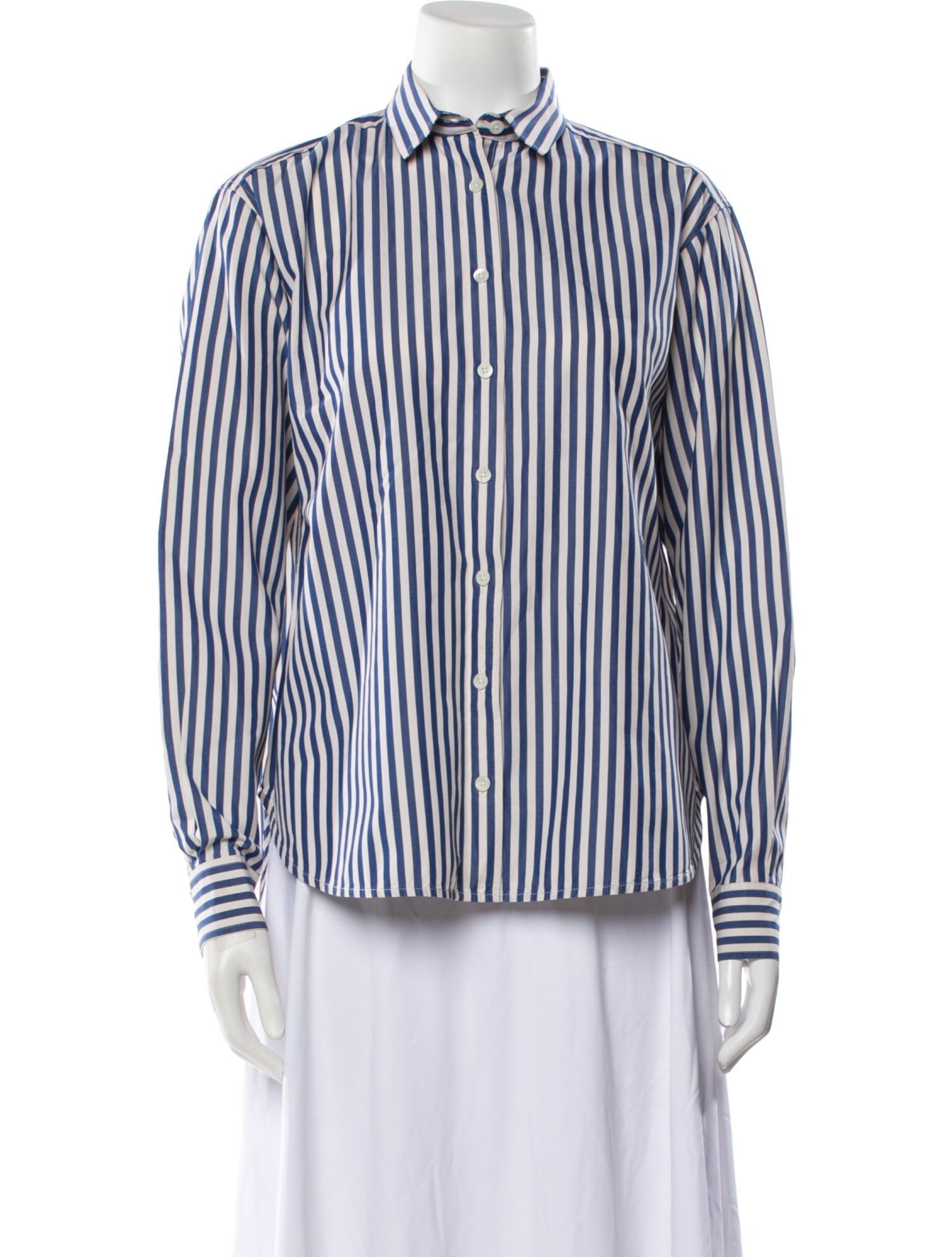 TOTEME Signature Stripe Long Sleeve Striped Button-Up Top