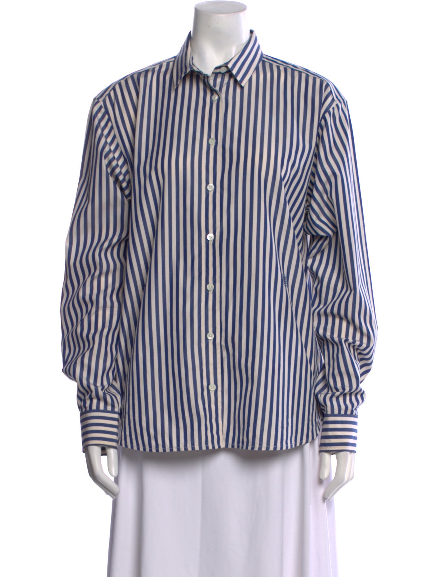 TOTEME Signature Stripe Long Sleeve Striped Button-Up Top