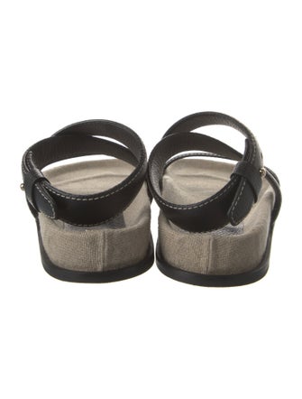 TOTEME Leather Colorblock Pattern Slingback Sandals