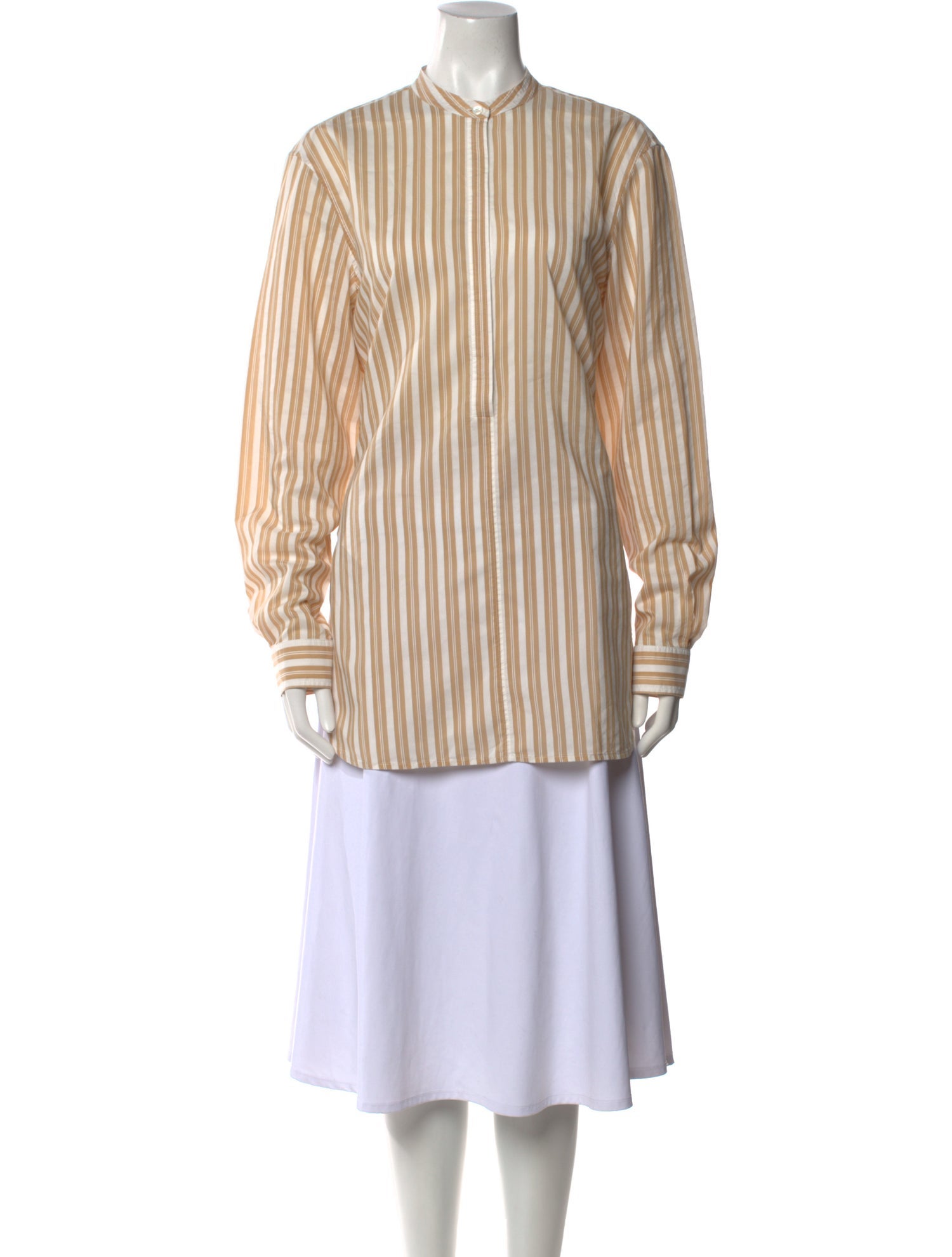 TOTEME Striped Mock Neck Tunic