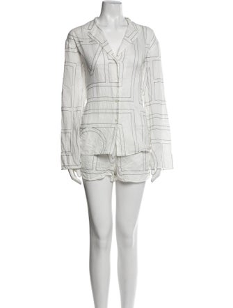 TOTEME Printed Embroidered Accent Short Set