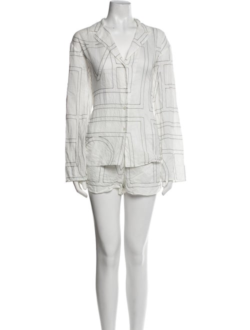 TOTEME Printed Embroidered Accent Short Set