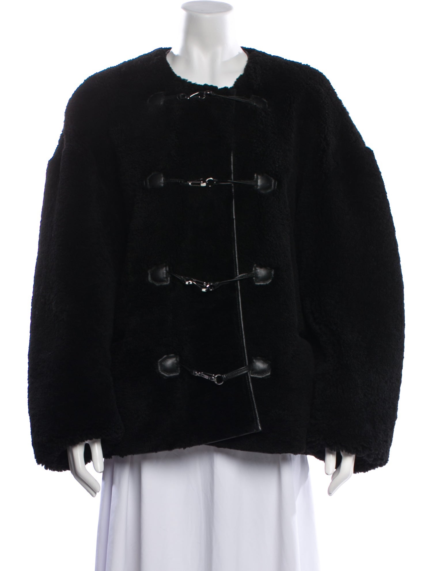 TOTEME Teddy Shearling Clasp Shearling Fur Jacket