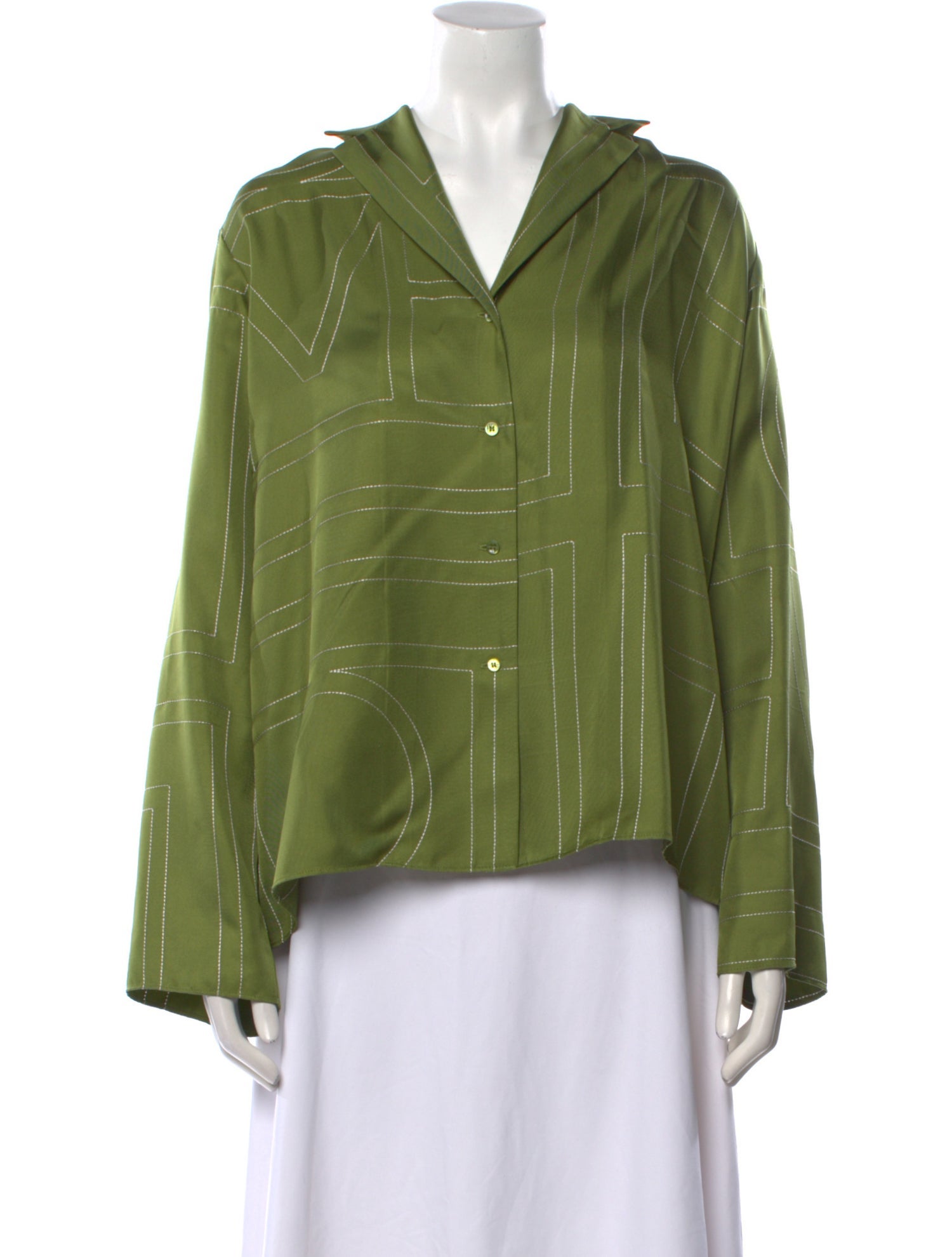 TOTEME Monogram PJ Long Sleeve Silk Pajamas