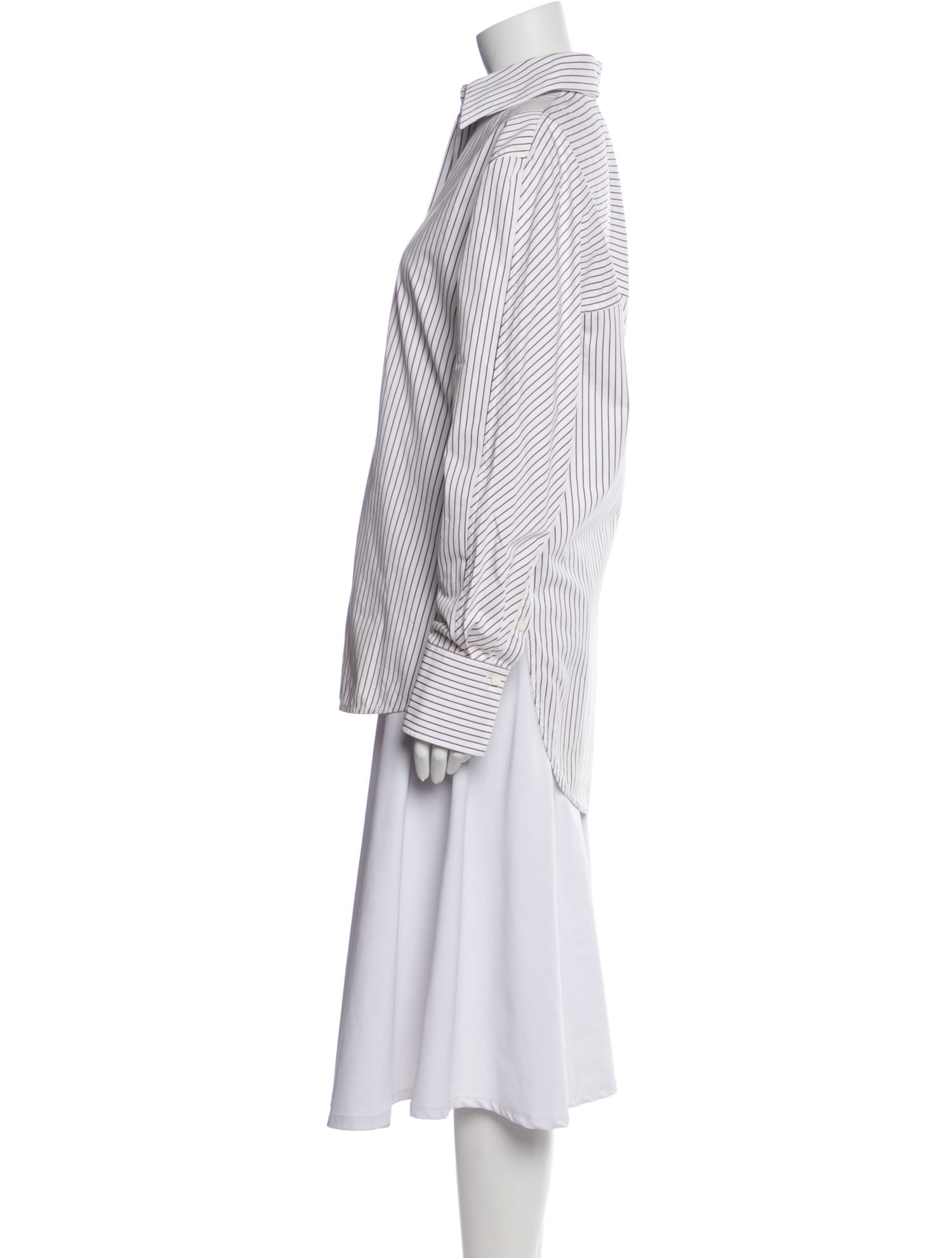 TOTEME Striped Long Sleeve Button-Up Top