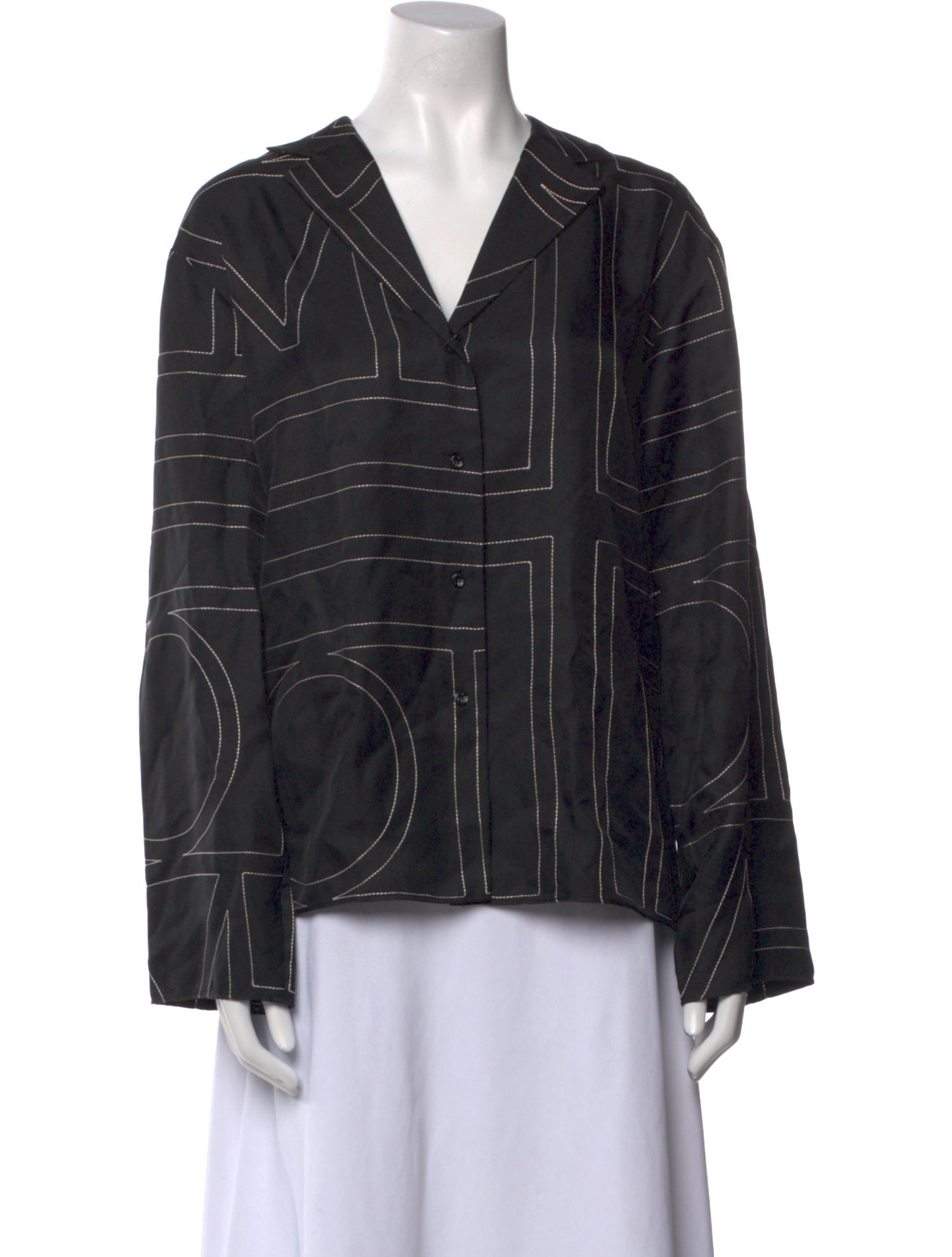 TOTEME Silk Plaid Print Blouse w/ Tags