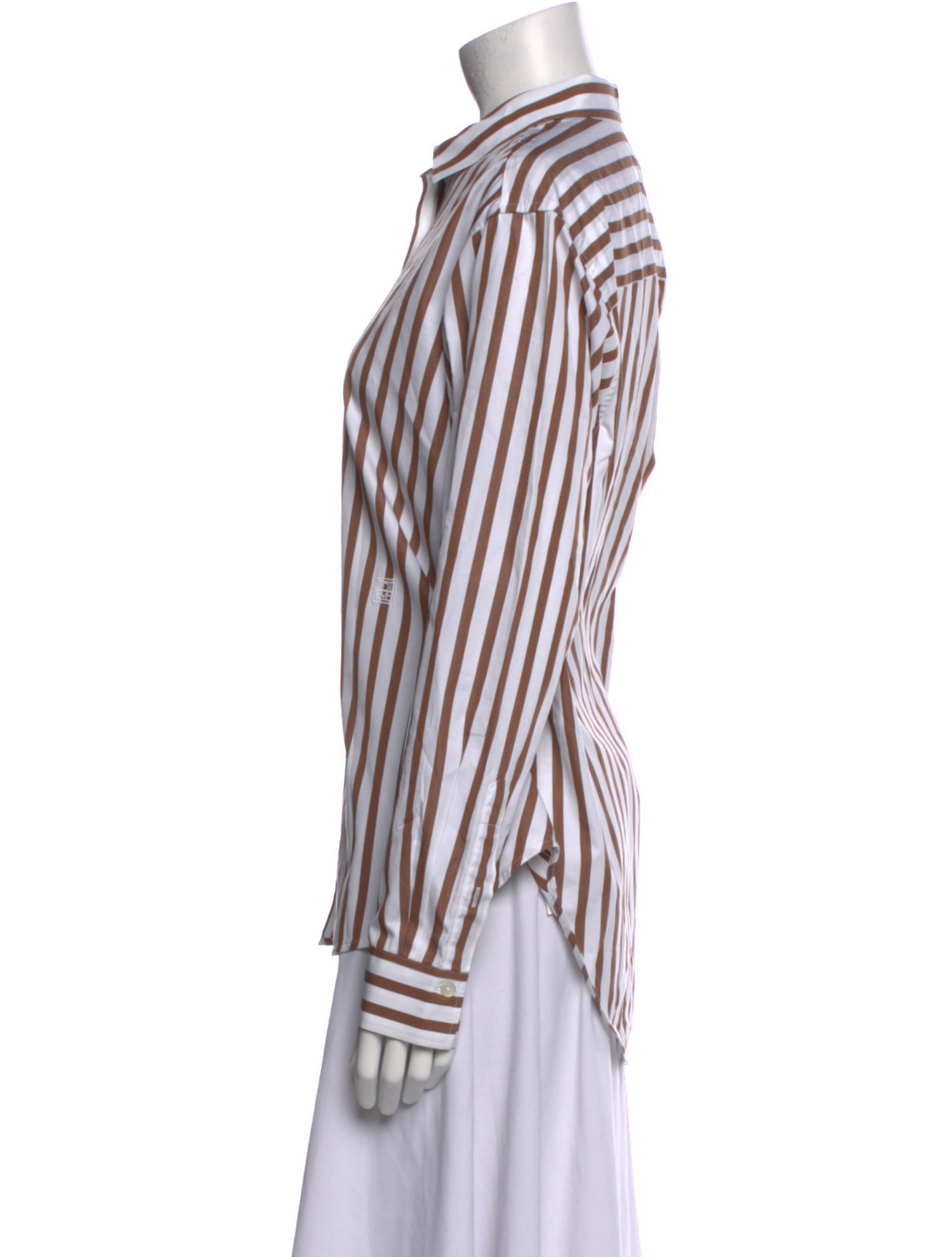 TOTEME Capri Stripe Long Sleeve Striped Button-Up Top