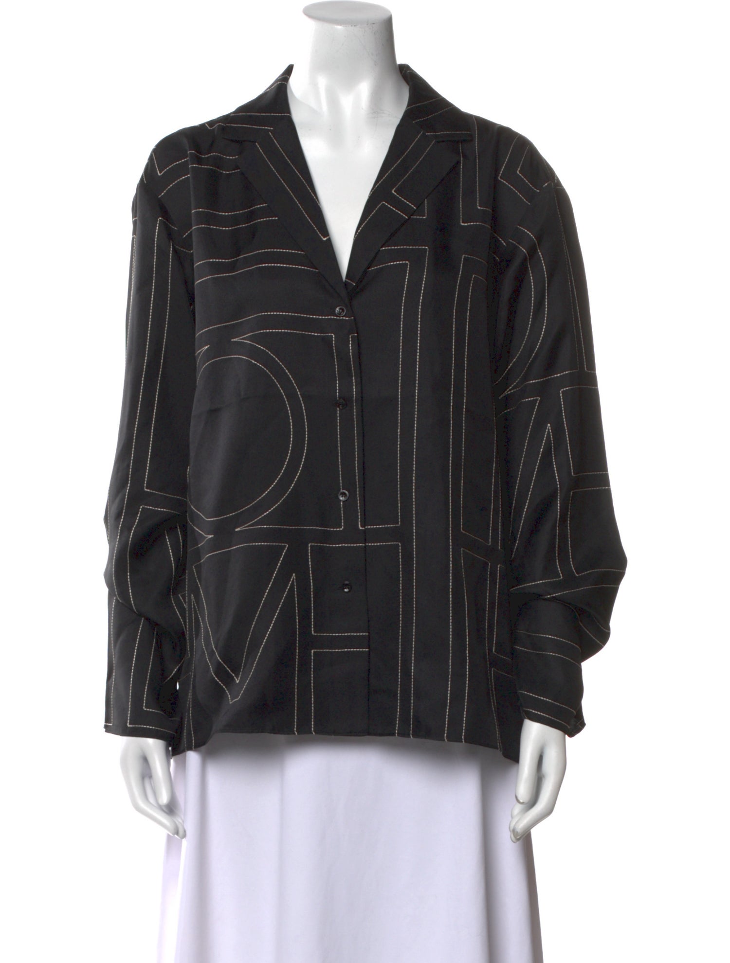 TOTEME Monogram PJ Top Silk Pajamas