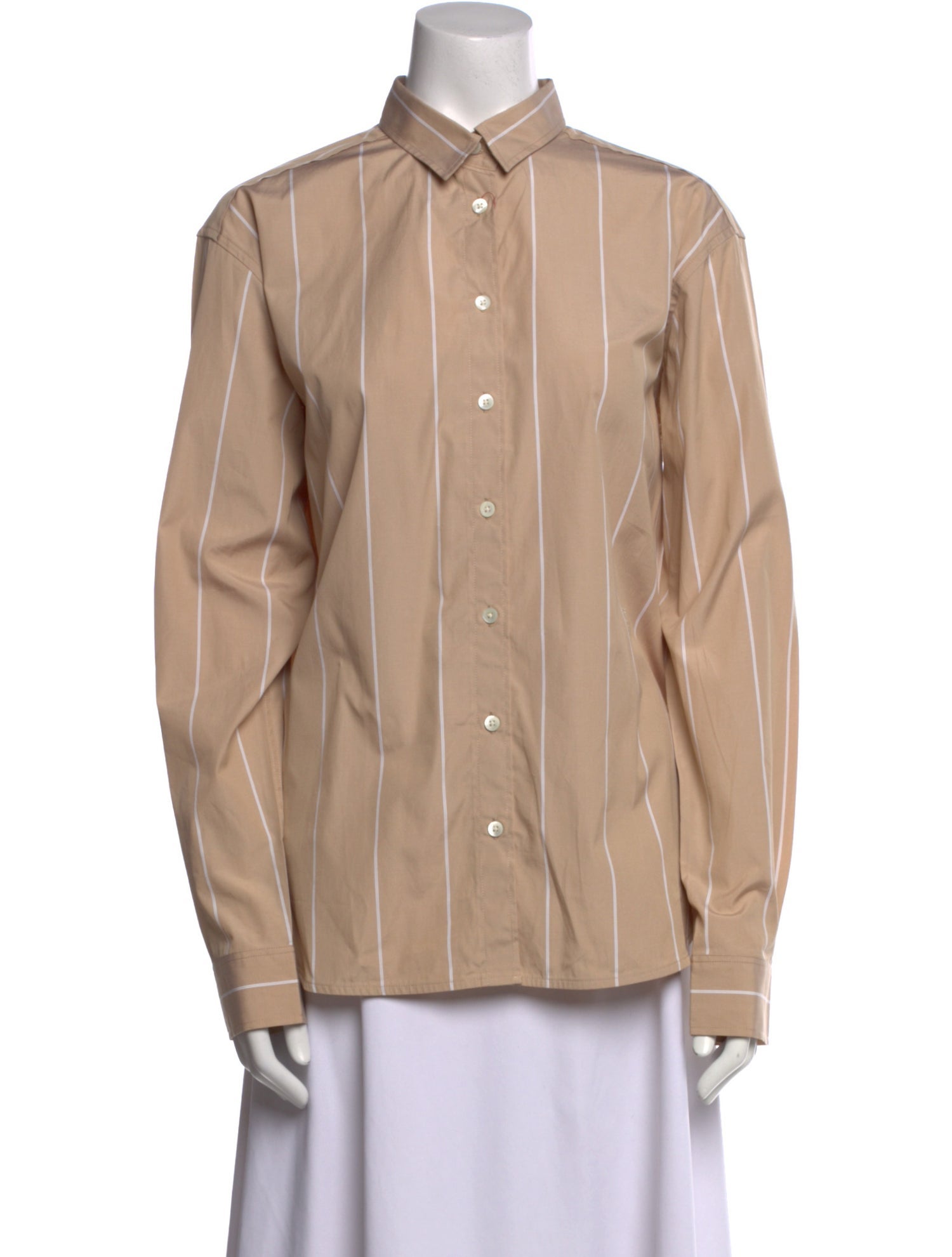 TOTEME Signature Stripe Long Sleeve Button-Up Top w/ Tags