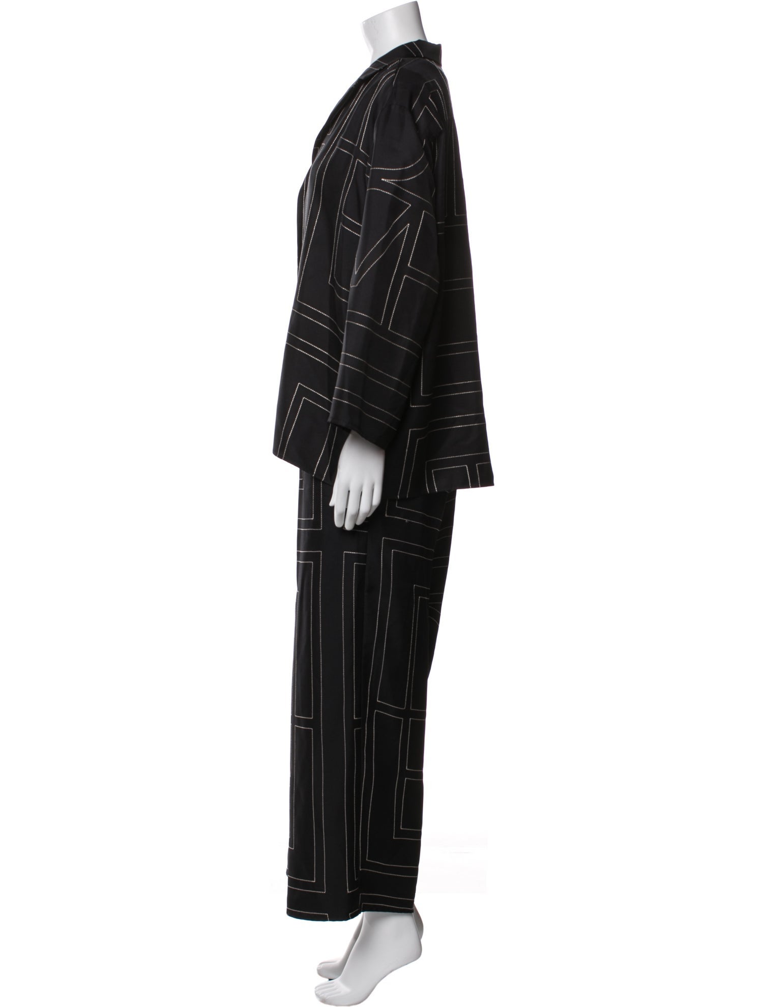 TOTEME Monogram PJ Silk Lounge Set