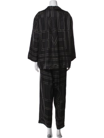 TOTEME Monogram PJ Silk Lounge Set
